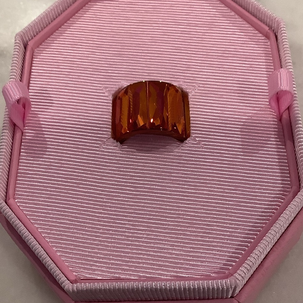Swarovski Curiosa Vibrant Pink/Orange Crystal Ring, Brand New